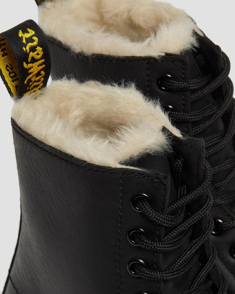 Dr Martens 1460 Faux Fur Forede Snørestøvler Dame Sort | DK 159PJJ